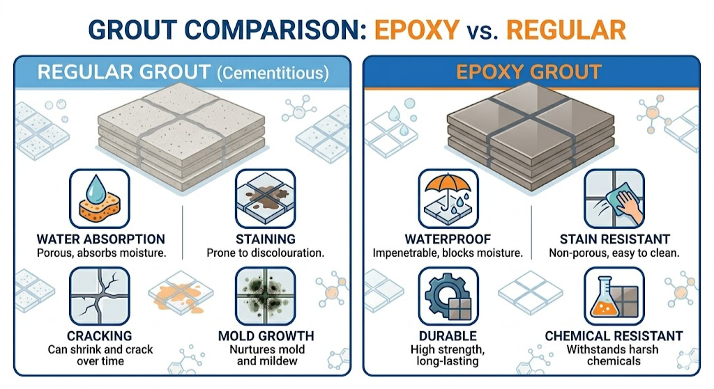 Epoxy grout v/s cement grout
