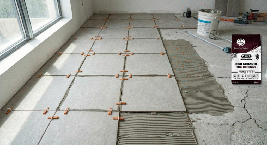 tile spacers for expansion joints during floor tile installation